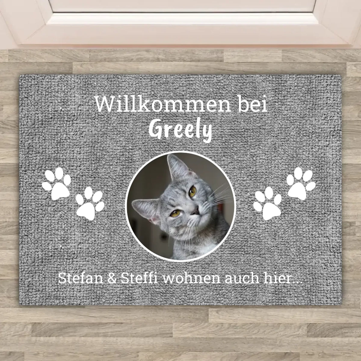 Personalisierte Fußmatte: Foto mit Namensschild - Individuelle Fußmatte | Personalize Palace