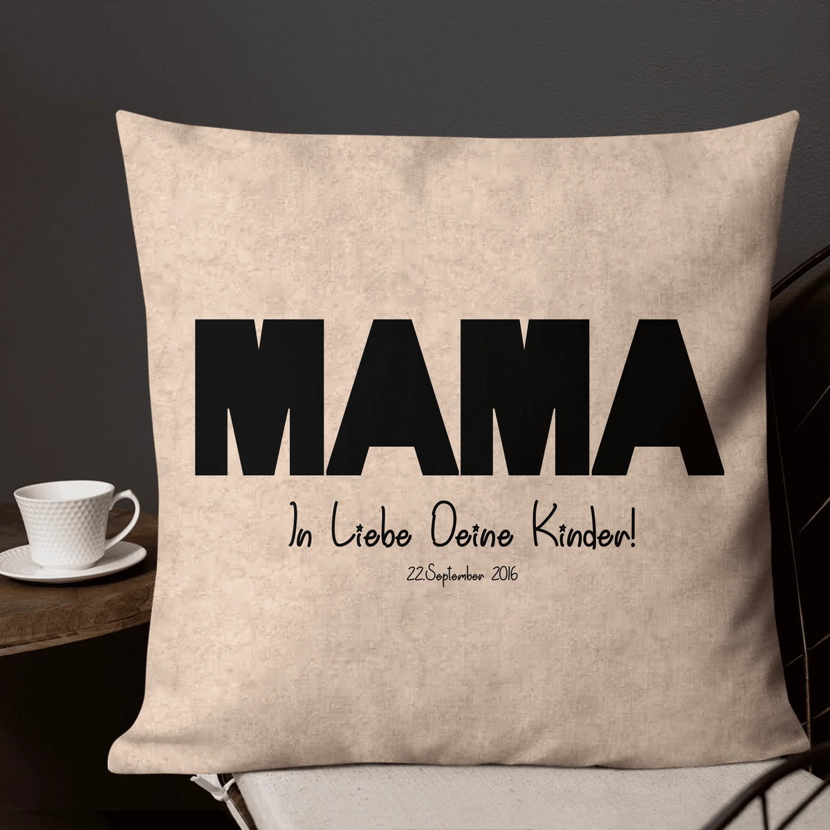 Personalisiertes Kissen: Foto Buchstaben Mama, Papa, Oma, Opa - Individuelles Kissen | Personalize Palace