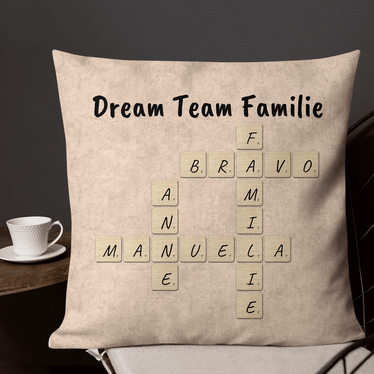 Personalisiertes Kissen: Foto Buchstaben Love, Papa, Mama, Oma, Opa - Individuelles Kissen | Personalize Palace