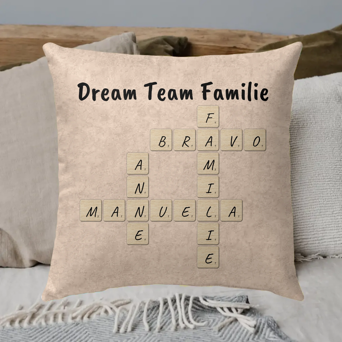 Personalisiertes Kissen: Foto Buchstaben Love, Papa, Mama, Oma, Opa - Individuelles Kissen | Personalize Palace