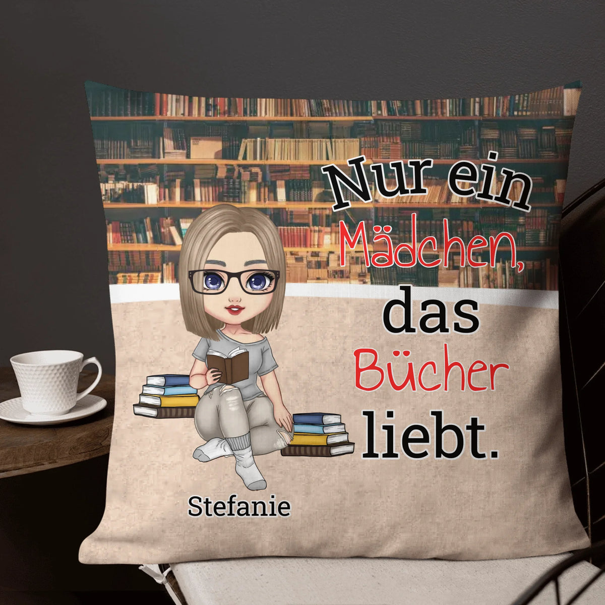 Personalisierte Decke: Leseratte, nur ein Mädchen mit einem Buch - individuelle Decke | Personalize Palace