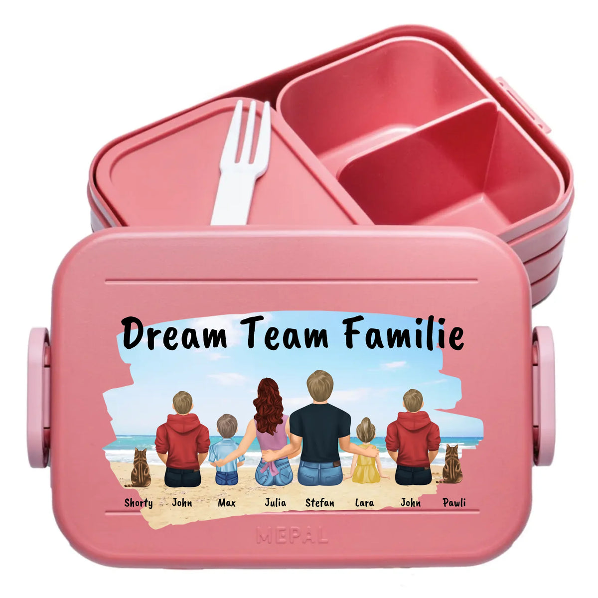 Familien Brotbox für die Arbeit oder Schule- individuelle Brotdose | Personalize Palace
