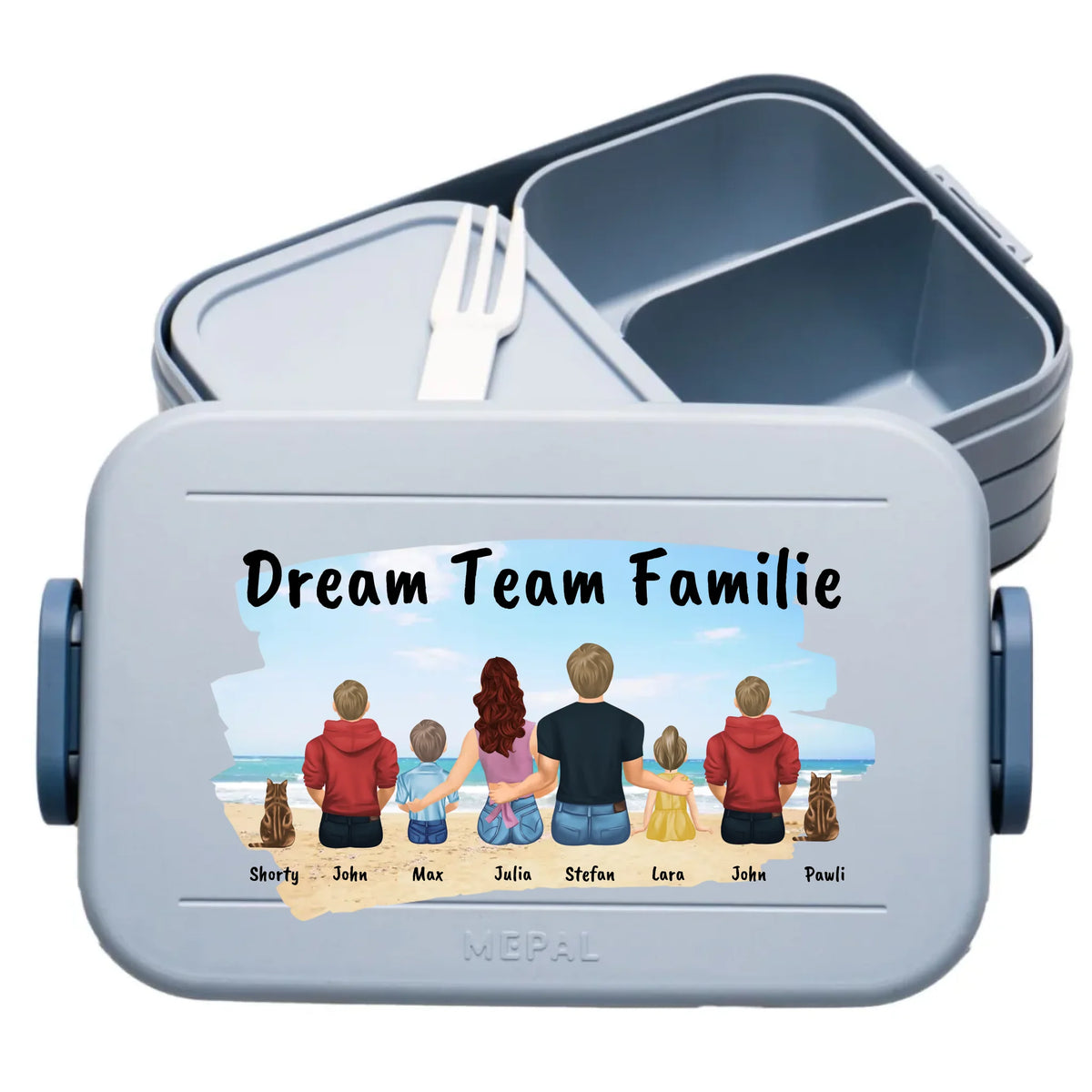 Familien Brotbox für die Arbeit oder Schule- individuelle Brotdose | Personalize Palace