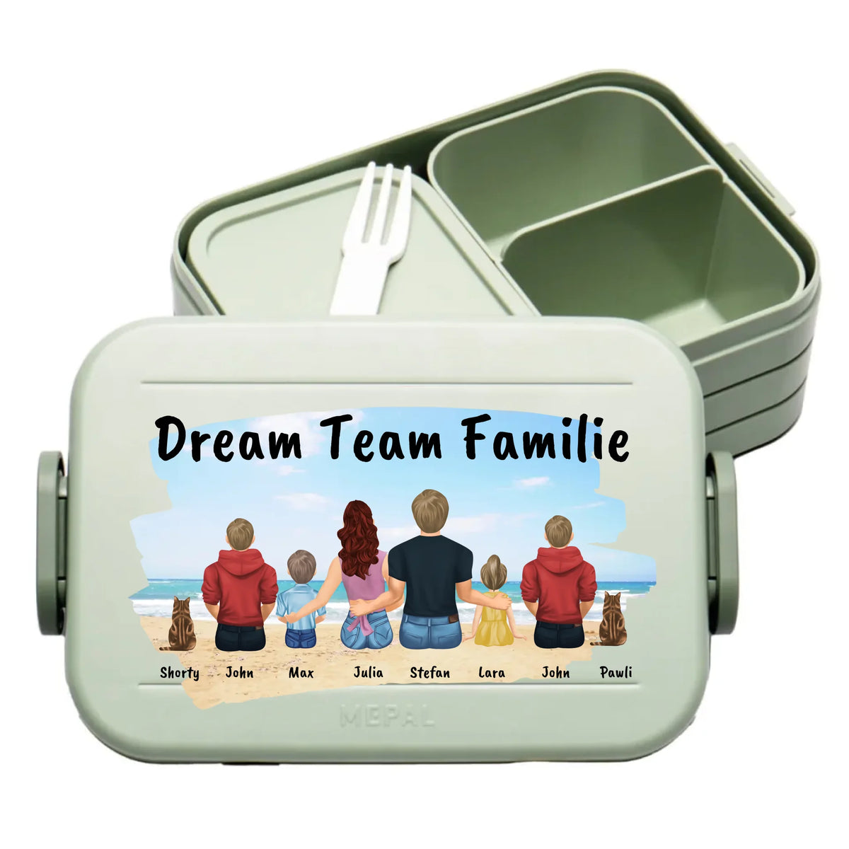 Familien Brotbox für die Schule, Pause, Arbeit - individuelle Brotdose | Personalize Palace