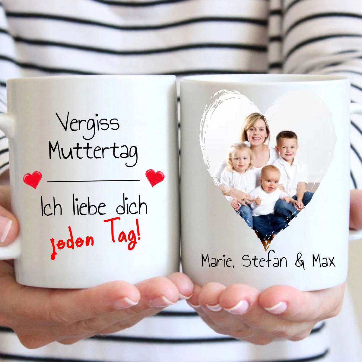 Personalisierte Tasse: Wir lieben Dich jeden Tag | Muttertag - individuelle Tasse für Mama | Personalize Palace