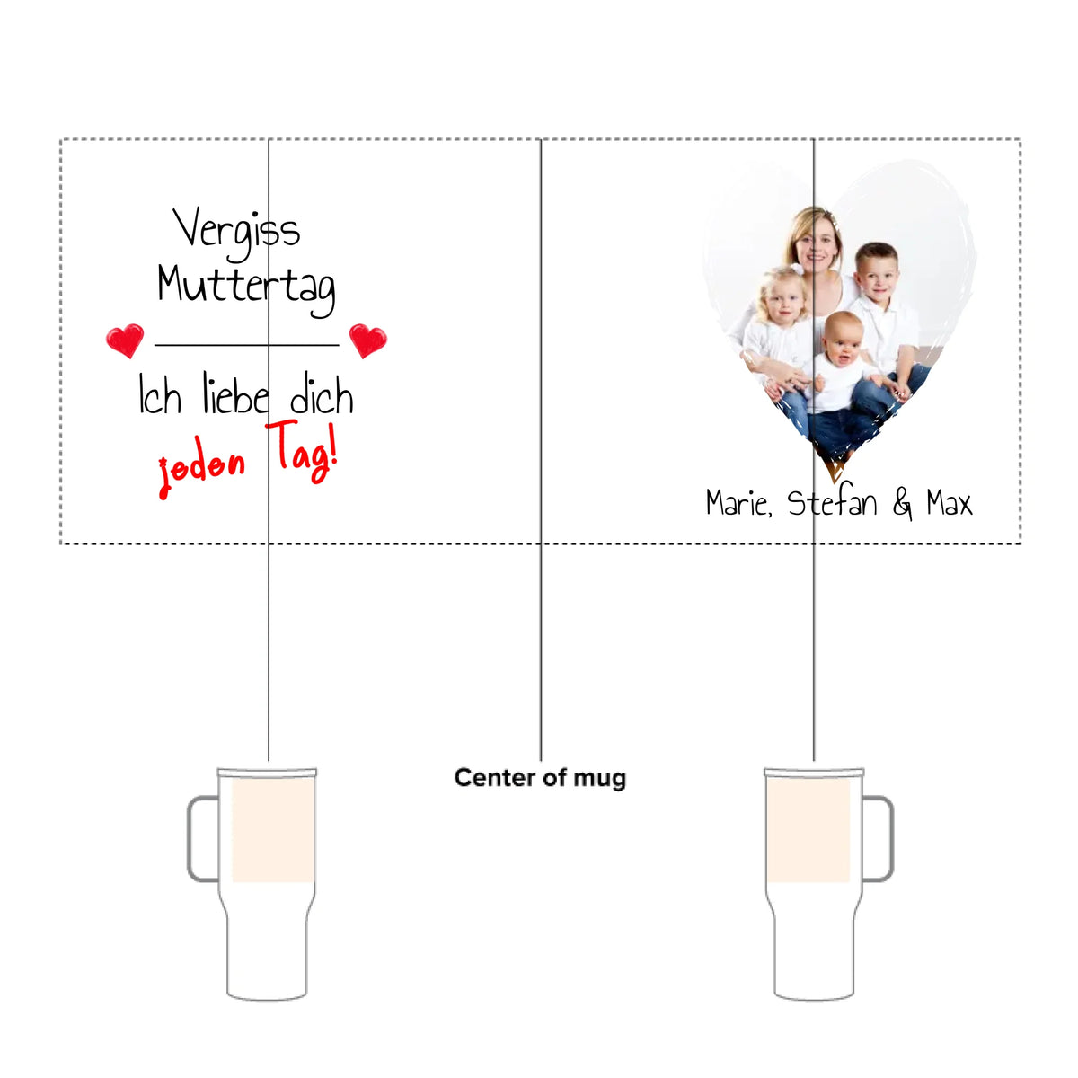 Personalisierte Tasse: Wir lieben Dich jeden Tag | Muttertag - individuelle Tasse für Mama | Personalize Palace