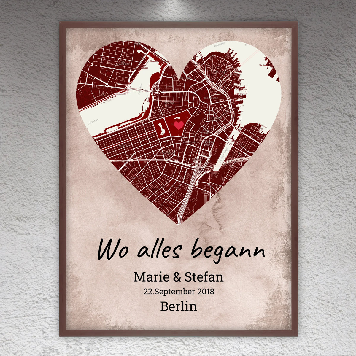 Wo alles begann - individuelles Poster mit Galerierahmen