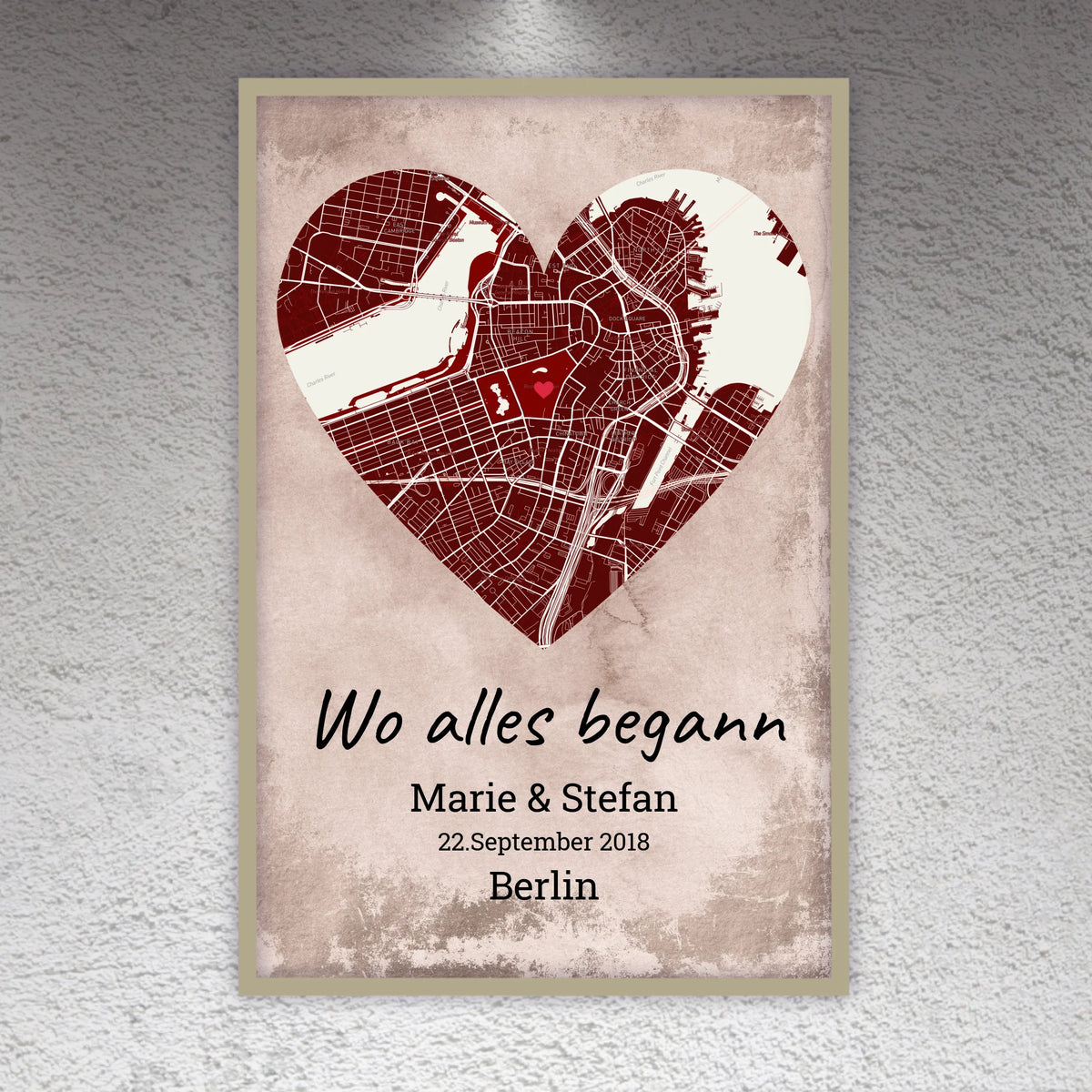Wo alles begann - individuelles Poster mit Galerierahmen