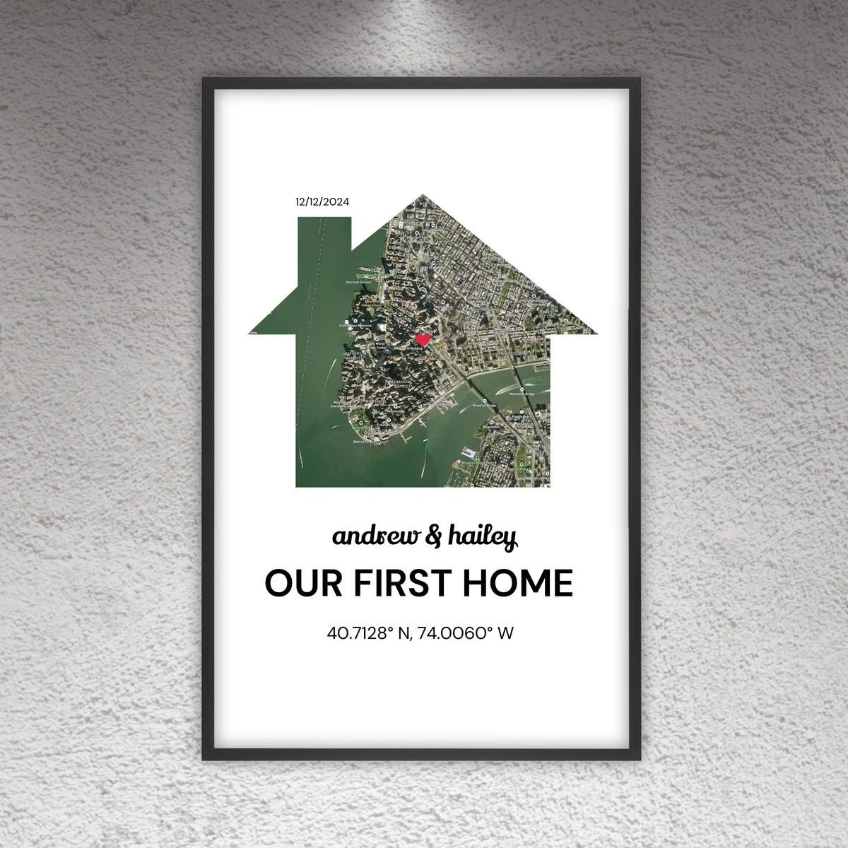 Unser erstes Zuhause - individuelles Stadtkarten-Poster | Personalize Palace