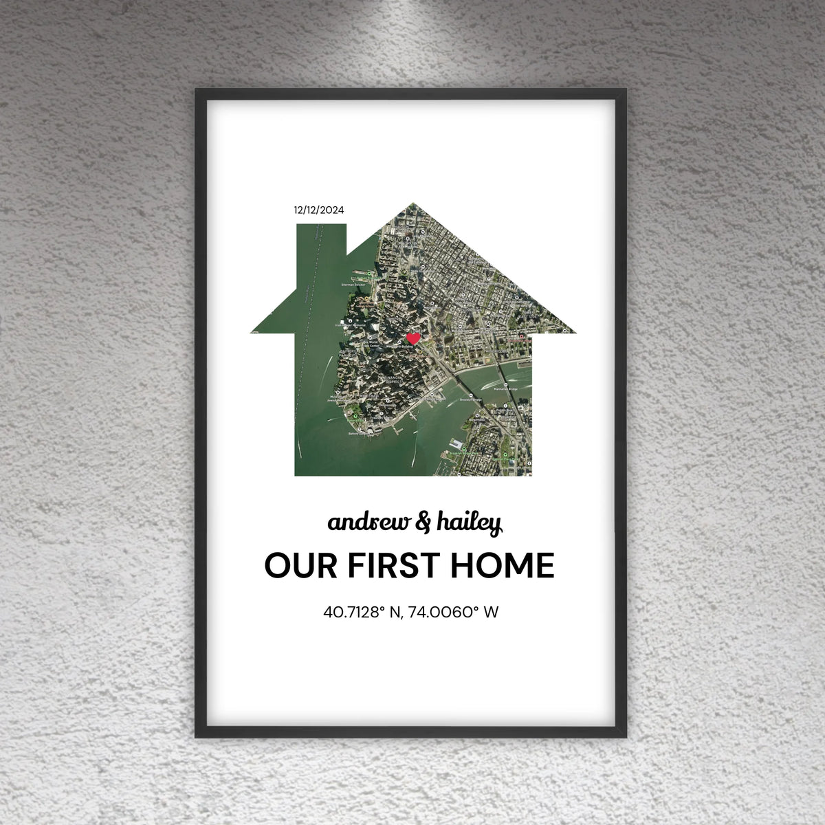 Unser erstes Zuhause - individuelles Stadtkarten-Poster | Personalize Palace