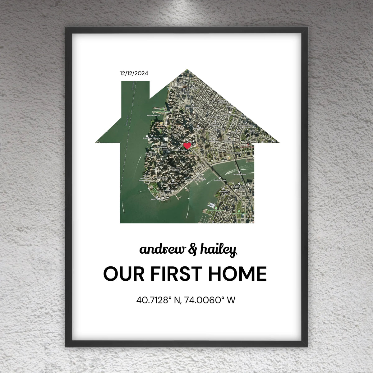 Unser erstes Zuhause - individuelles Stadtkarten-Poster | Personalize Palace