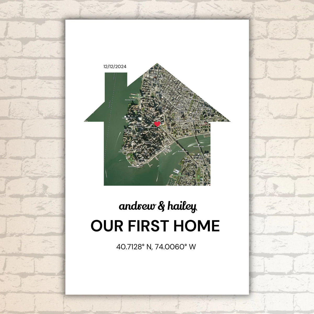 Unser erstes Zuhause - individuelles Stadtkarten-Poster | Personalize Palace