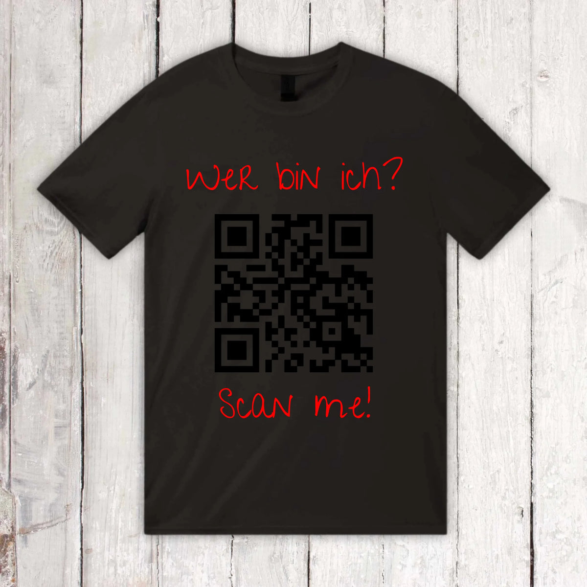 dein QR-Code | Strichcode mit Text - individuelles T-Shirt | Personalize Palace
