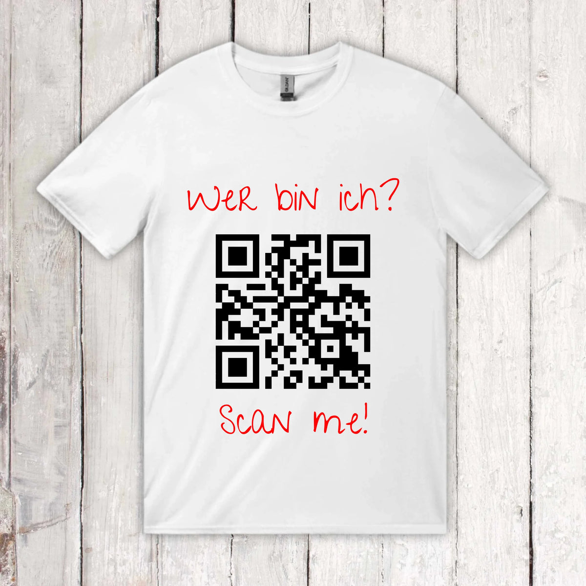 dein QR-Code | Strichcode mit Text - individuelles T-Shirt | Personalize Palace