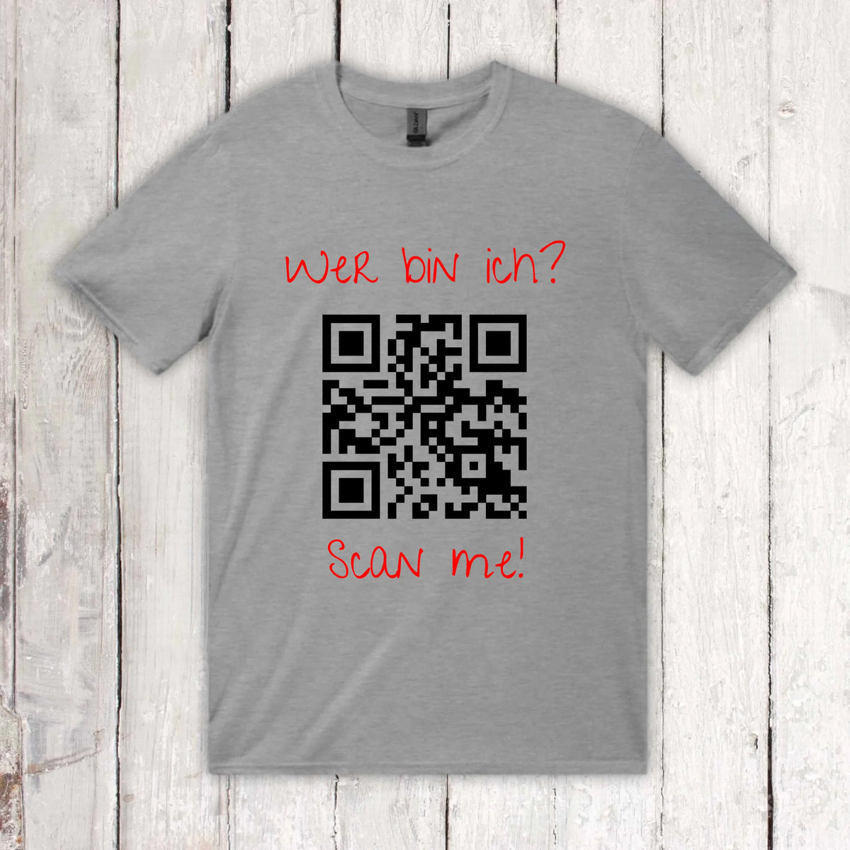 dein QR-Code | Strichcode mit Text - individuelles T-Shirt | Personalize Palace
