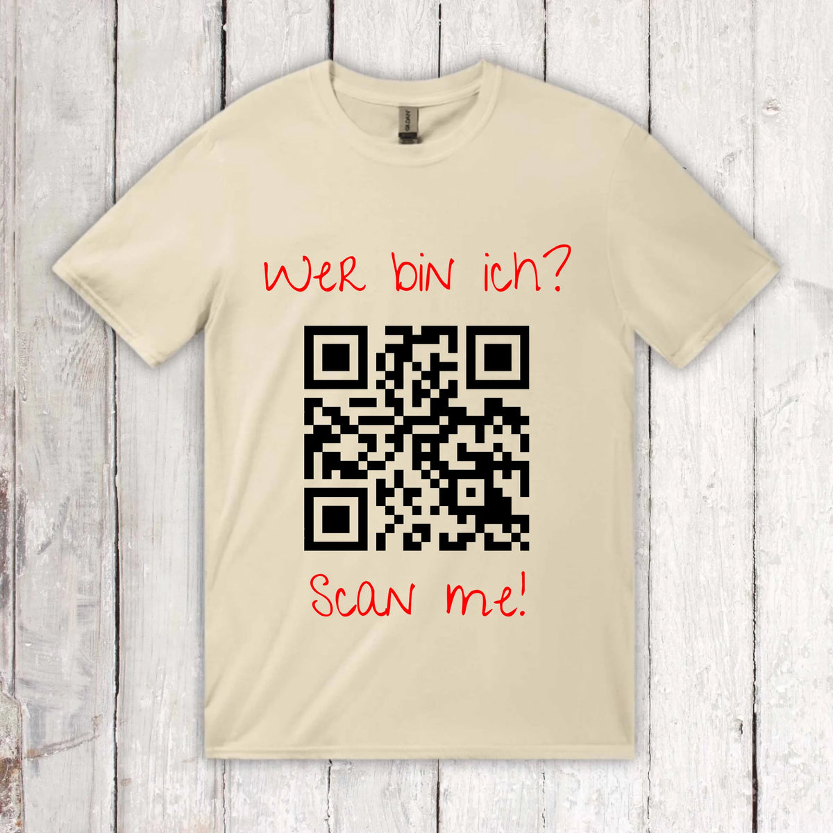dein QR-Code | Strichcode mit Text - individuelles T-Shirt | Personalize Palace
