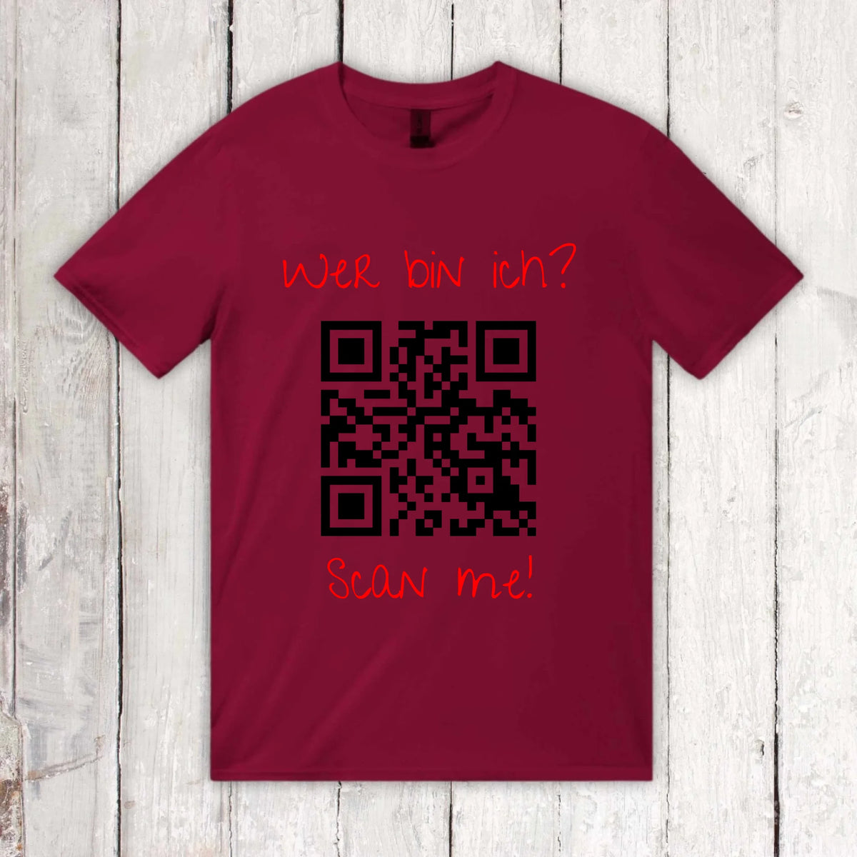 dein QR-Code | Strichcode mit Text - individuelles T-Shirt | Personalize Palace