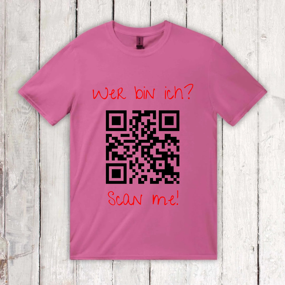 dein QR-Code | Strichcode mit Text - individuelles T-Shirt | Personalize Palace
