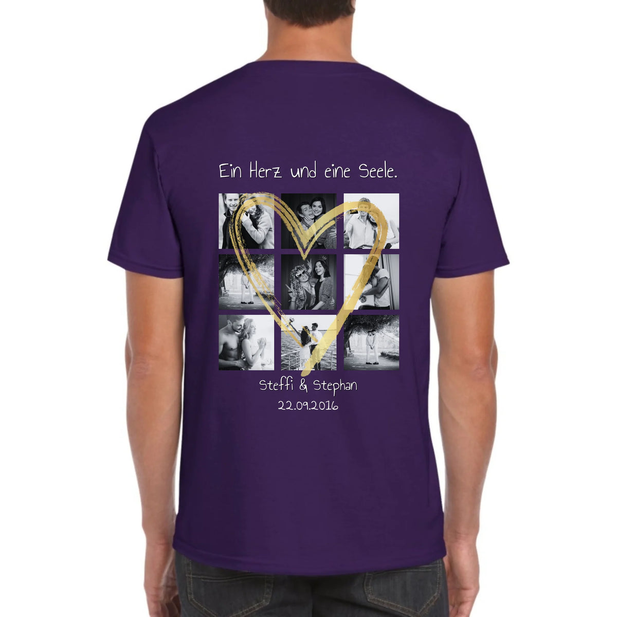 Personalisiertes T-Shirt: Foto Collage mit 9 Fotos und Text - individuelles T-Shirt | Personalize Palace