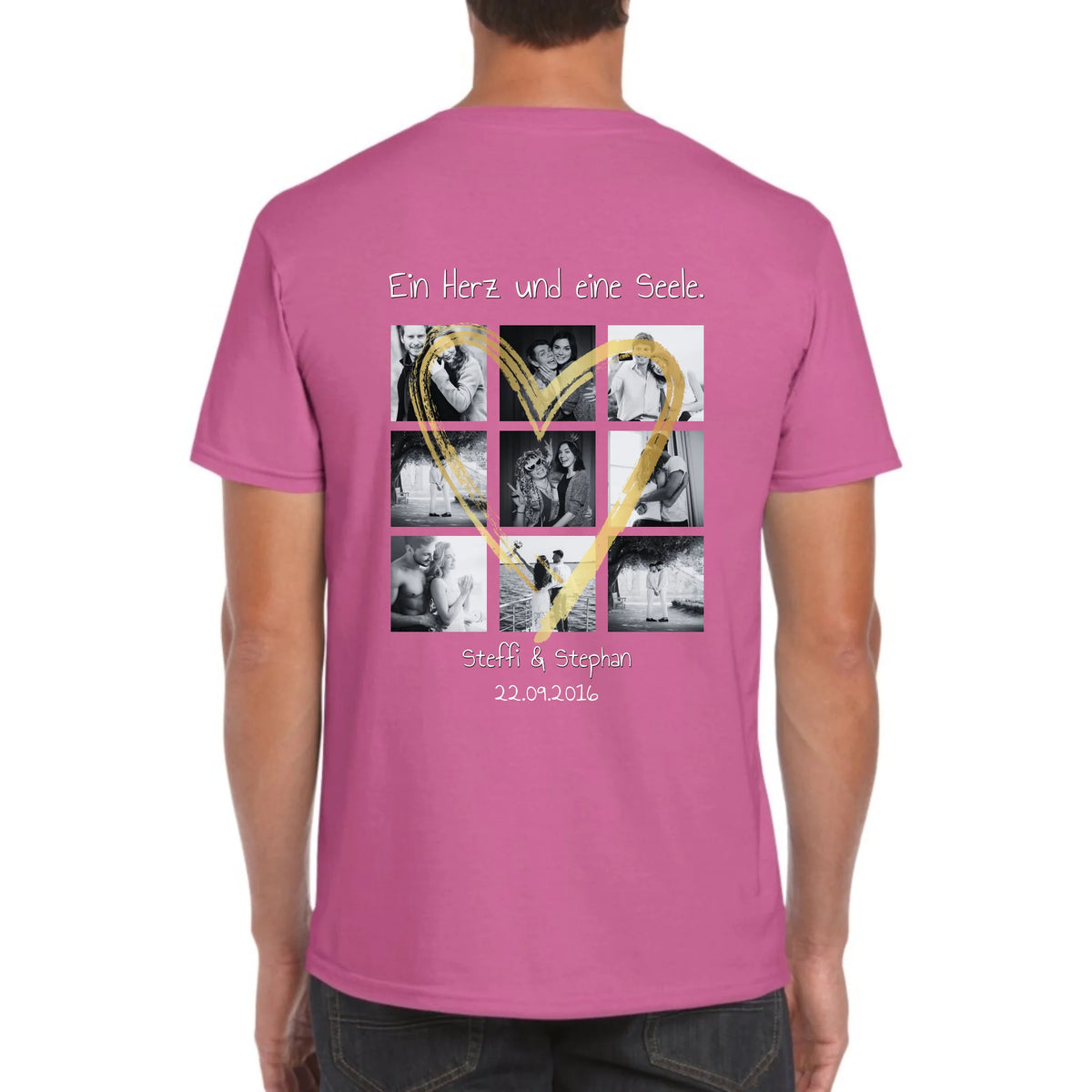 Personalisiertes T-Shirt: Foto Collage mit 9 Fotos und Text - individuelles T-Shirt | Personalize Palace