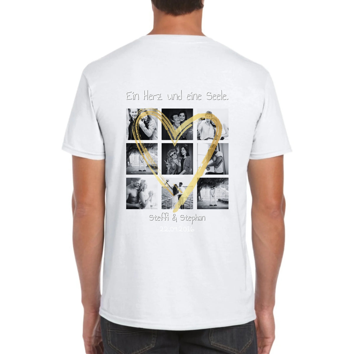 Personalisiertes T-Shirt: Foto Collage mit 9 Fotos und Text - individuelles T-Shirt | Personalize Palace