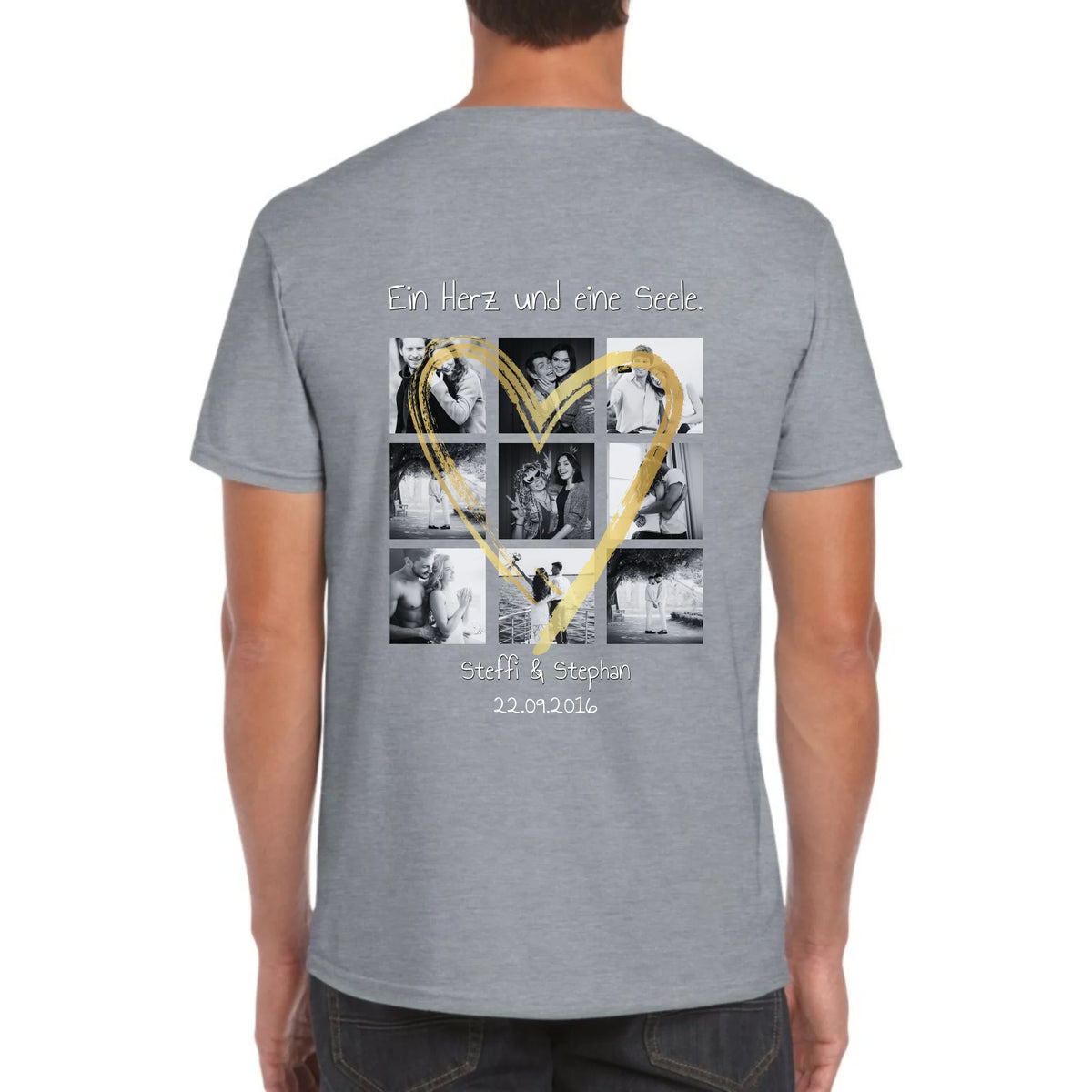 Personalisiertes T-Shirt: Foto Collage mit 9 Fotos und Text - individuelles T-Shirt | Personalize Palace