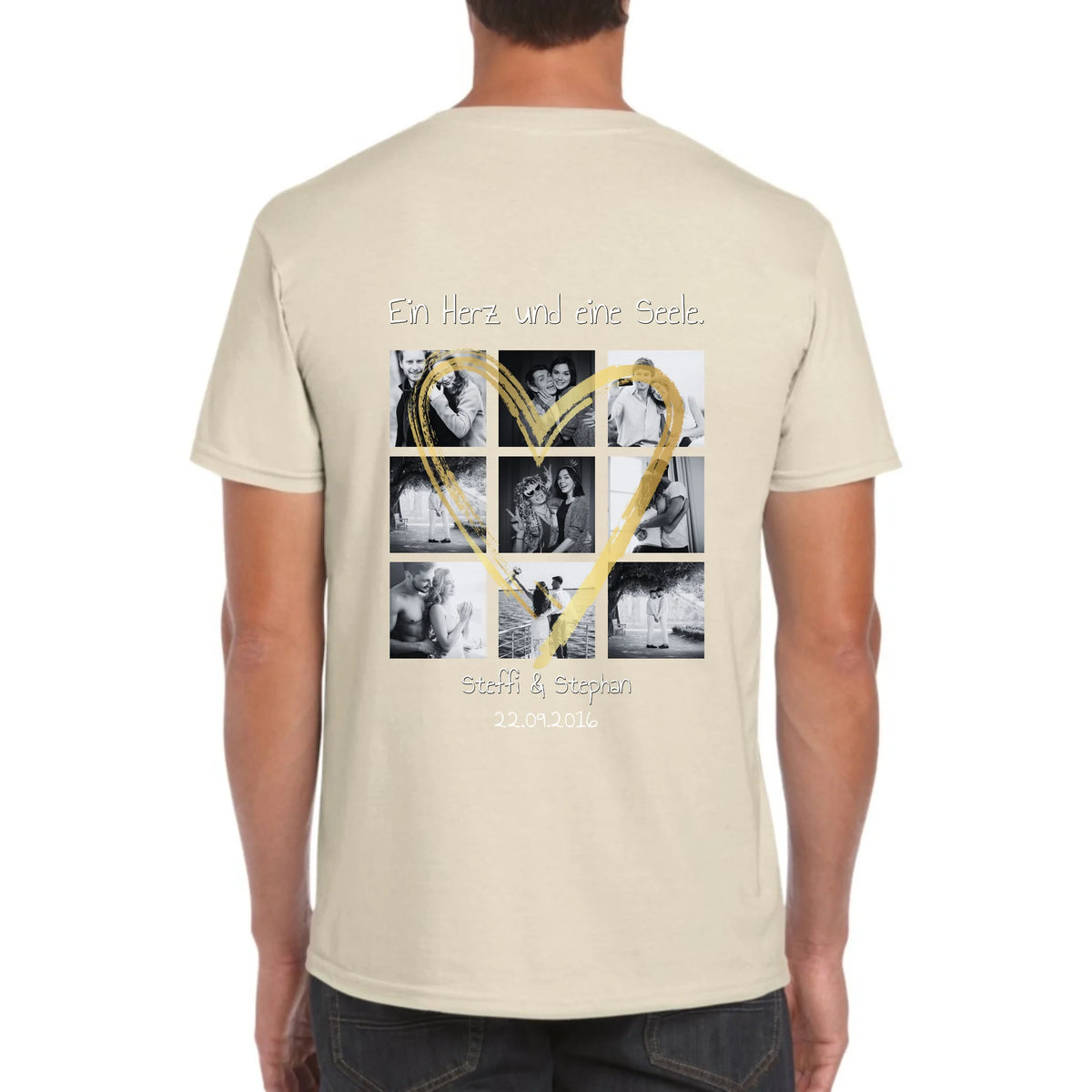 Personalisiertes T-Shirt: Foto Collage mit 9 Fotos und Text - individuelles T-Shirt | Personalize Palace