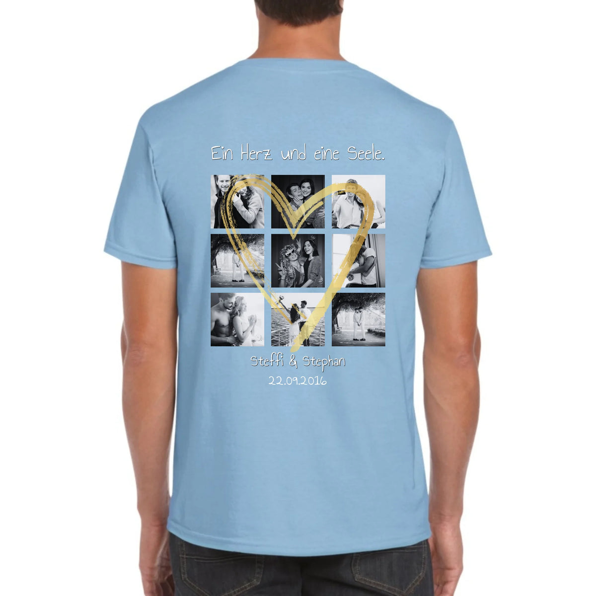 Personalisiertes T-Shirt: Foto Collage mit 9 Fotos und Text - individuelles T-Shirt | Personalize Palace