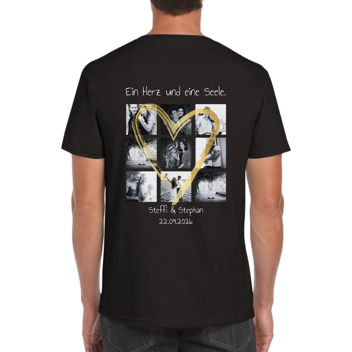 Personalisiertes T-Shirt: Foto Collage mit 9 Fotos und Text - individuelles T-Shirt | Personalize Palace