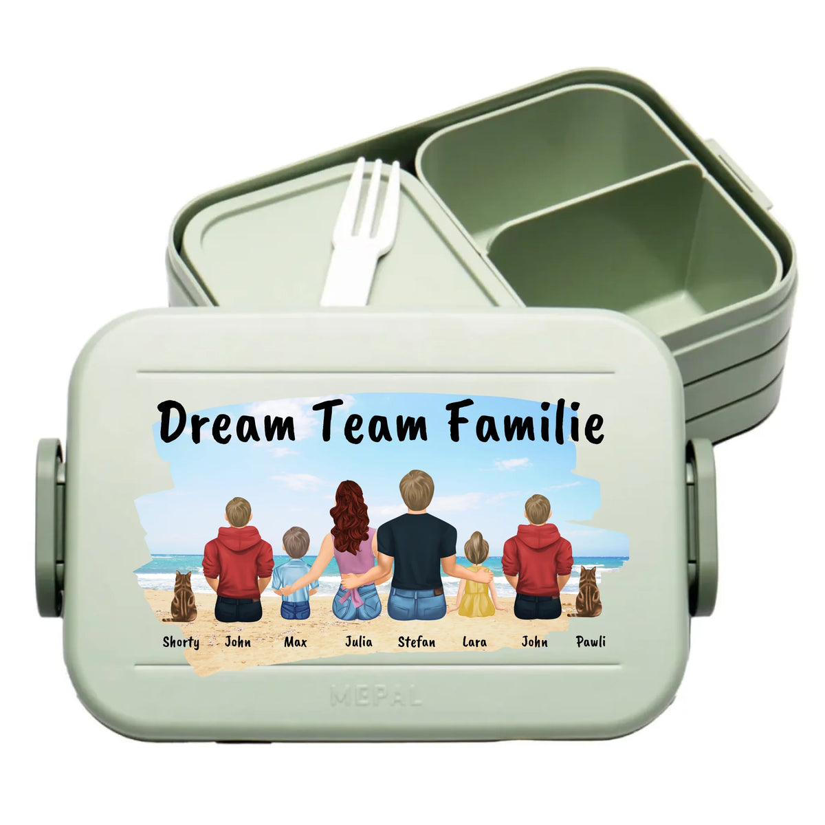 Familien Brotbox für die Arbeit oder Schule- individuelle Brotdose | Personalize Palace