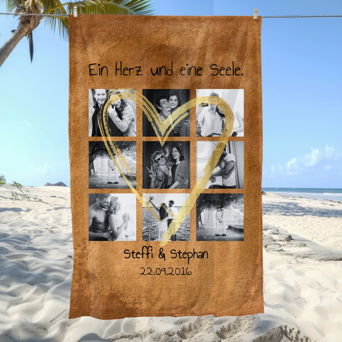 Foto Collage auf deinem Badehandtuch - individuelles Handtuch | Personalize Palace