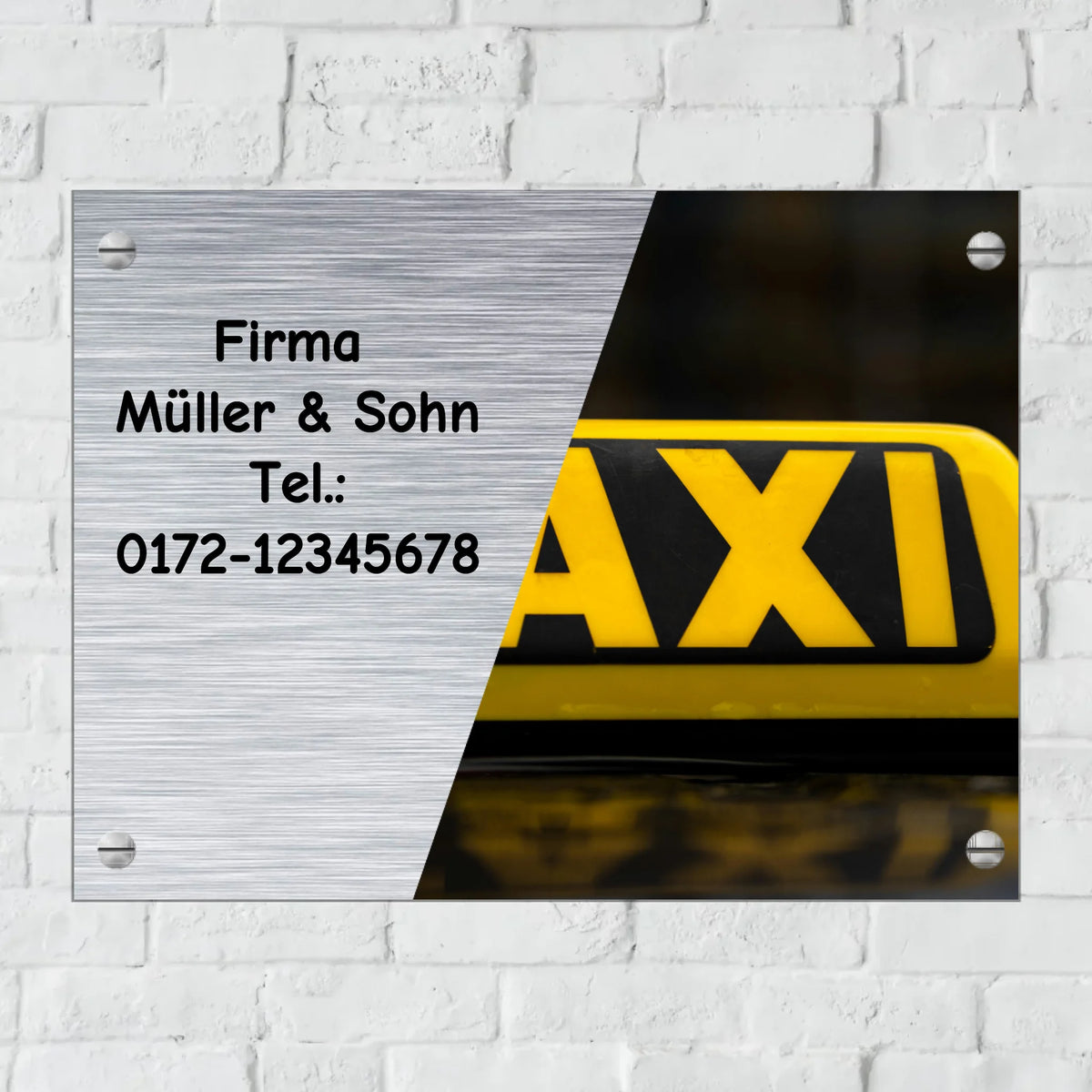 Personalisiertes Schild: Logo-Türschild mit Text, Foto, Telefonnummer - individuelles Türschild | Personalize Palace