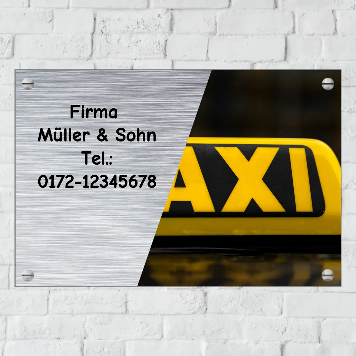 Personalisiertes Schild: Logo-Türschild mit Text, Foto, Telefonnummer - individuelles Türschild | Personalize Palace
