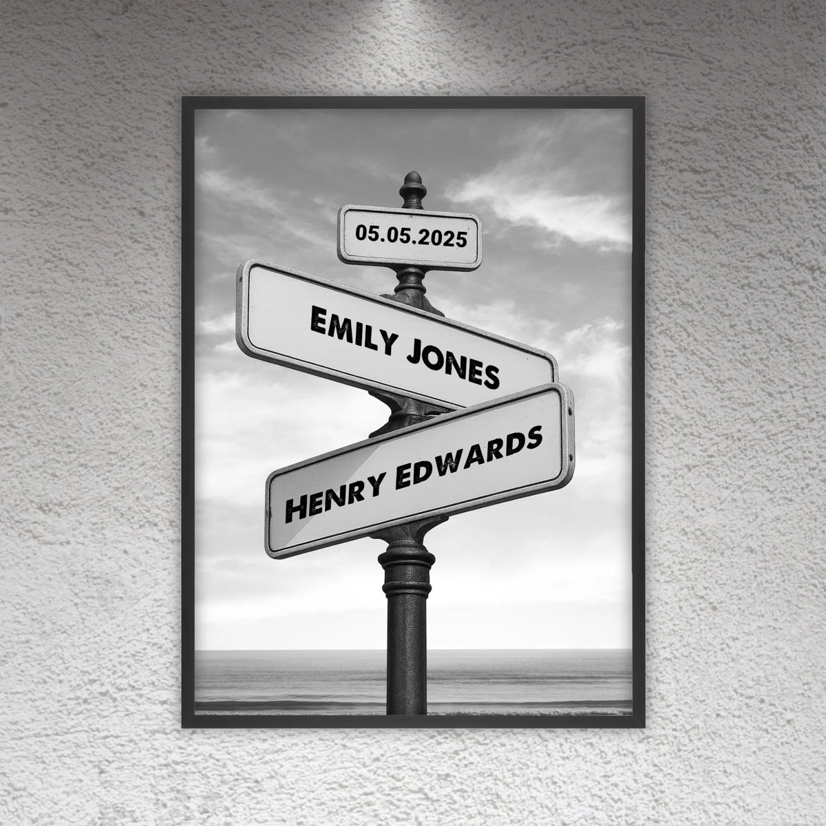 Straßenschild, Wegweiser für Verliebte - individuelle Leinwand | Personalize Palace