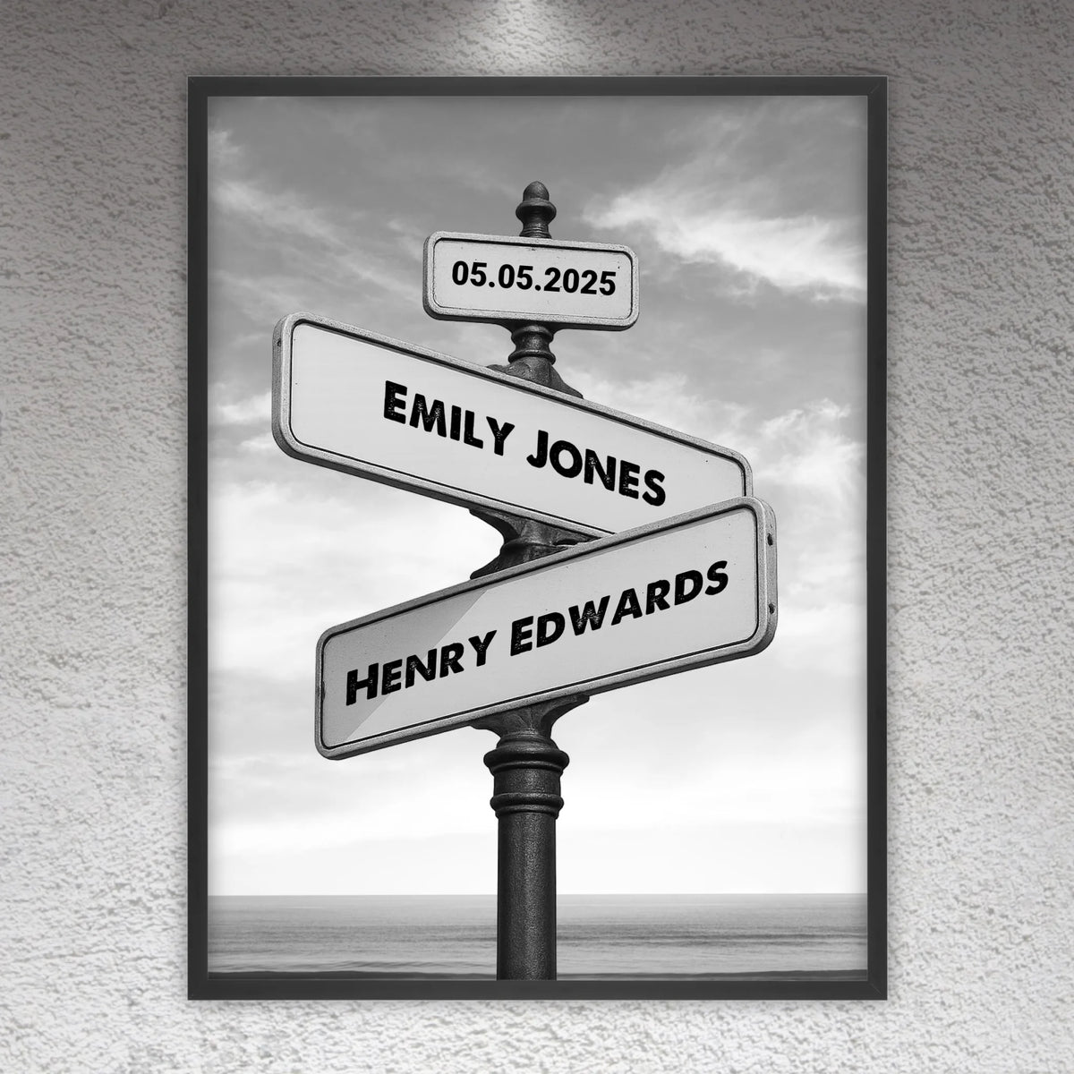 Straßenschild, Wegweiser für Verliebte - individuelle Leinwand | Personalize Palace