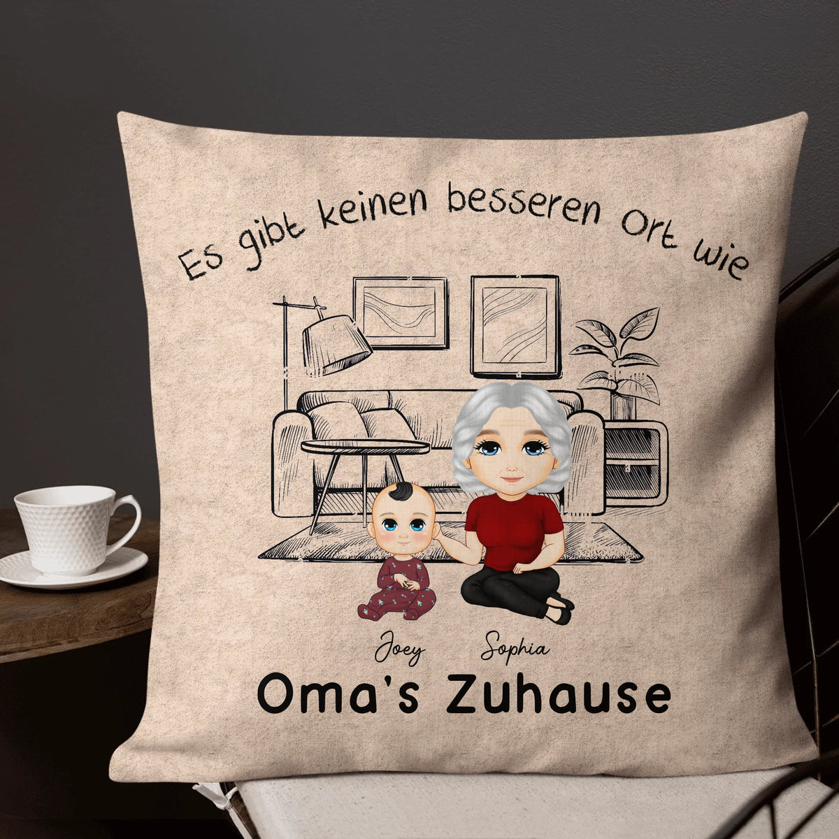 Personalisiertes Kissen: Bei Oma ist es am schönsten - individuelles Oma Kissen | Personalize Palace