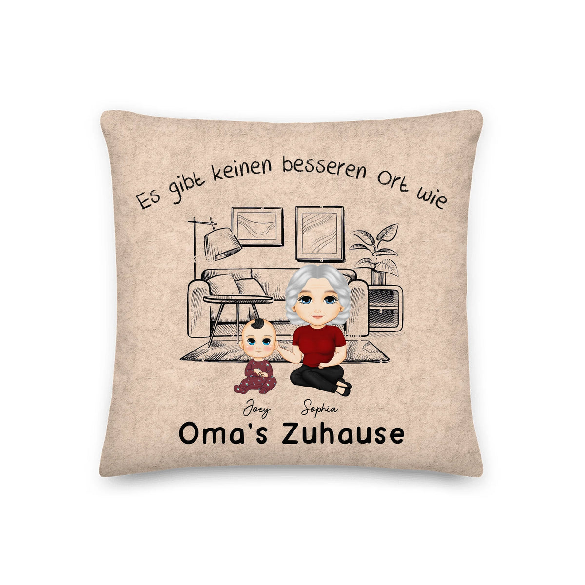 Personalisiertes Kissen: Bei Oma ist es am schönsten - individuelles Oma Kissen | Personalize Palace