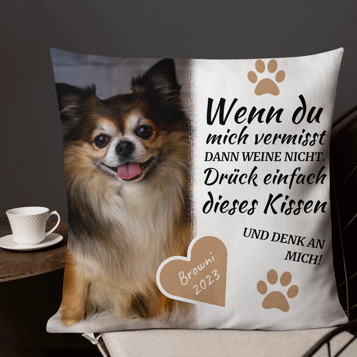 Personalisierte LED Bilder: beleuchtete Katzen Herztafel - individuelles Acryl LED Licht in Herzform | Personalize Palace