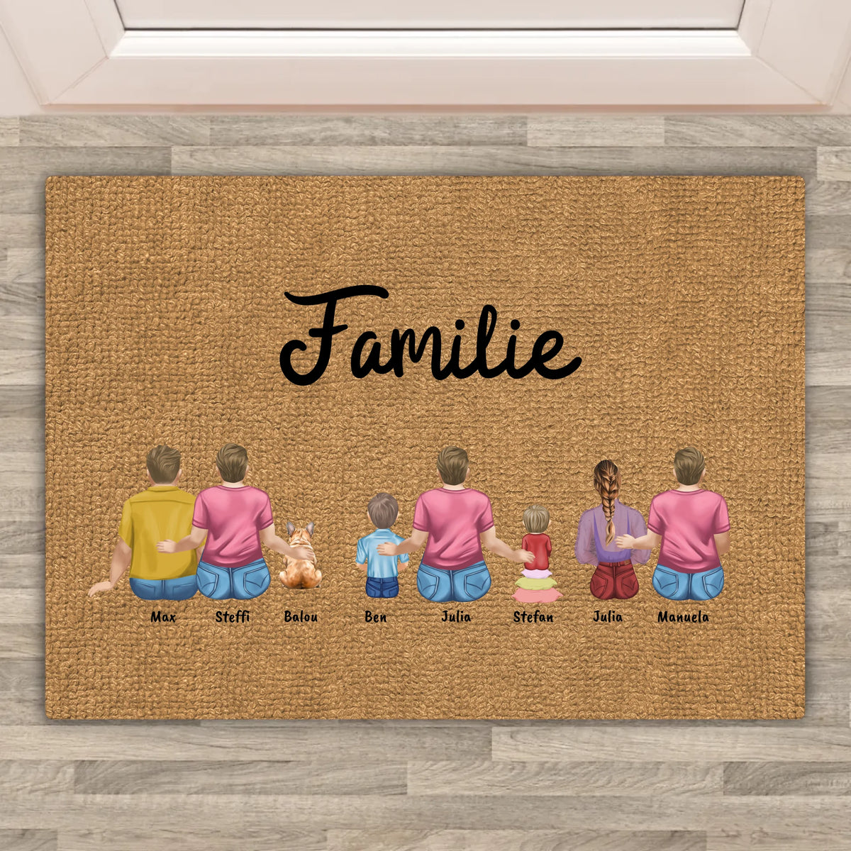 Personalisierte Fußmatte: Monogramm, Initialen mit Familiennamen- individuelle Fußmatte | Personalize Palace