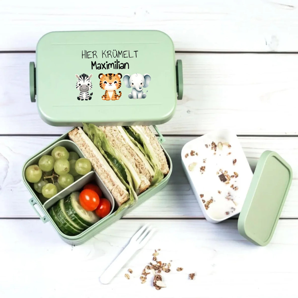 Mepal Brotdose "Safari" für die Kita, Hort, Schulpause - individuelle Brotbox | Personalize Palace