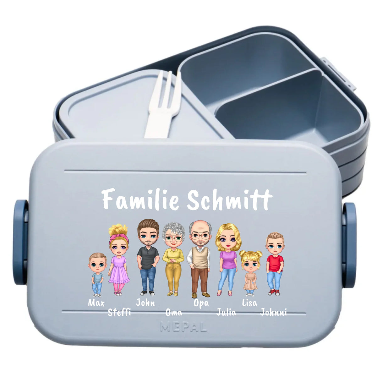 Familien Brotbox für die Arbeit oder Schule- individuelle Brotdose | Personalize Palace