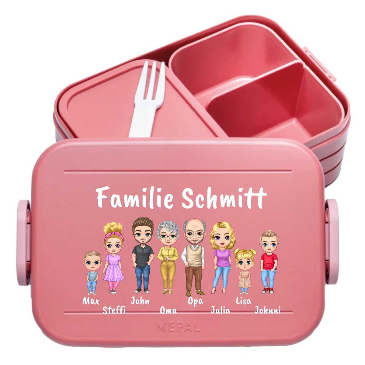 Familien Brotbox für die Arbeit oder Schule- individuelle Brotdose | Personalize Palace