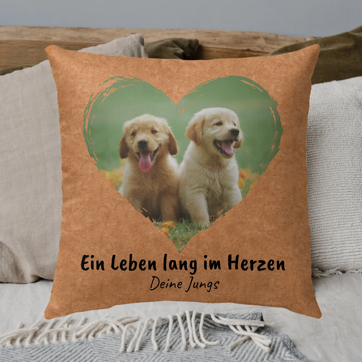 "My love for you" memorial pillow for deceased cats and dogs - personalized premium photo pillow