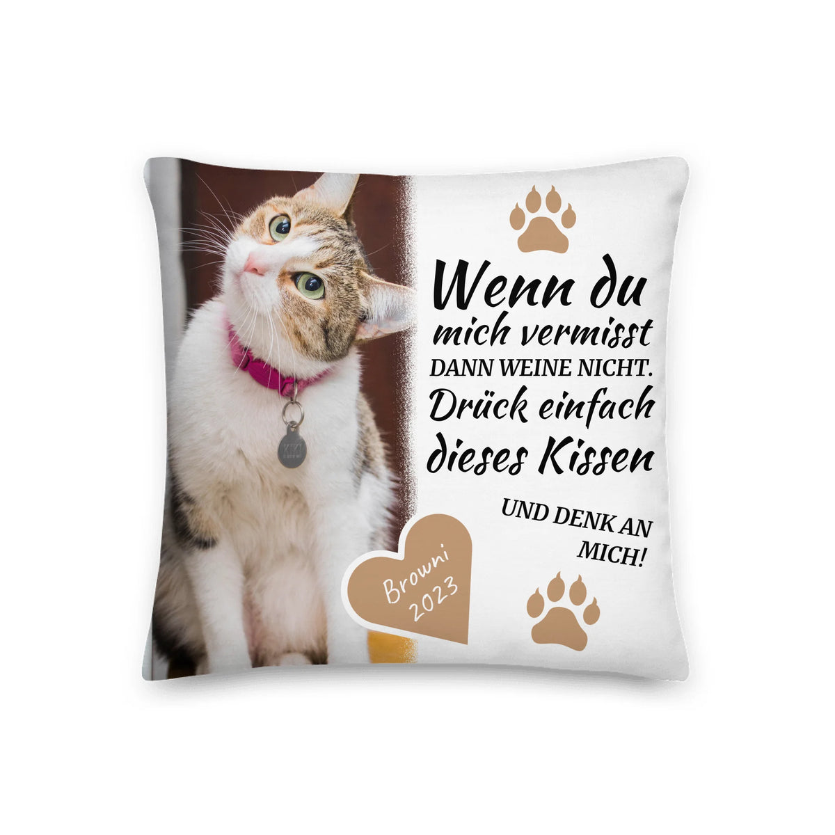 Personalisiertes Kissen: "Meine Liebe zu Dir" Trauerkissen für verstorbene Katzen und Hunde - individuelles Premium Fotokissen | Personalize Palace