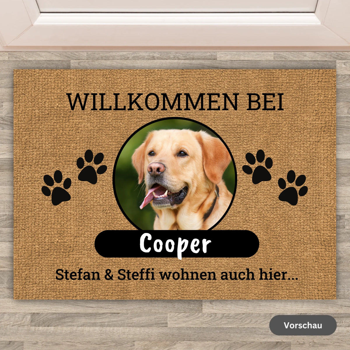 Personalisierte Fußmatte: Willkommen bei - individuelle Haustier Fußmatte | Personalize Palace