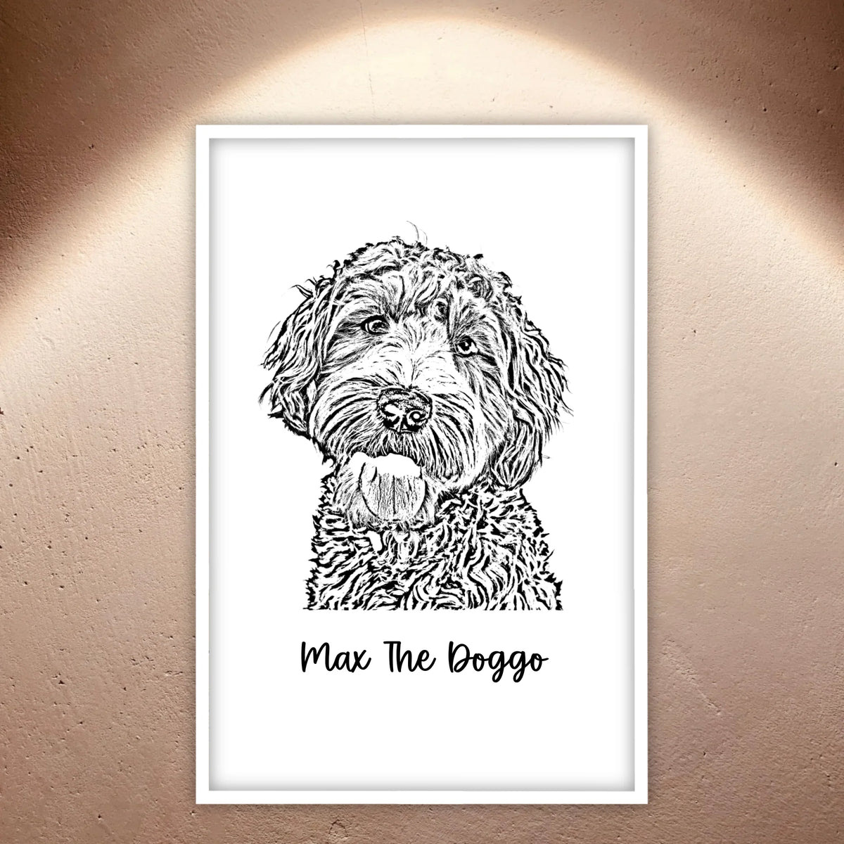 A hand-drawn outline image of your pet - personalized canvas