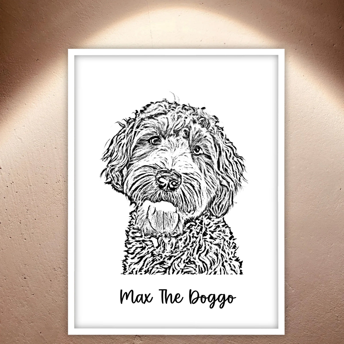 A hand-drawn outline image of your pet - personalized canvas