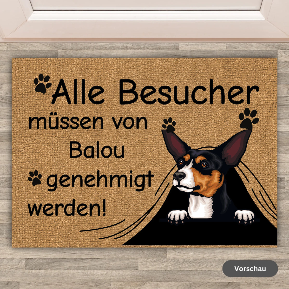 Personalisierte Fußmatte: Klingeln nicht nötig im Cartoon Zeichentrick Design - Individuelle Fußmatte | Personalize Palace