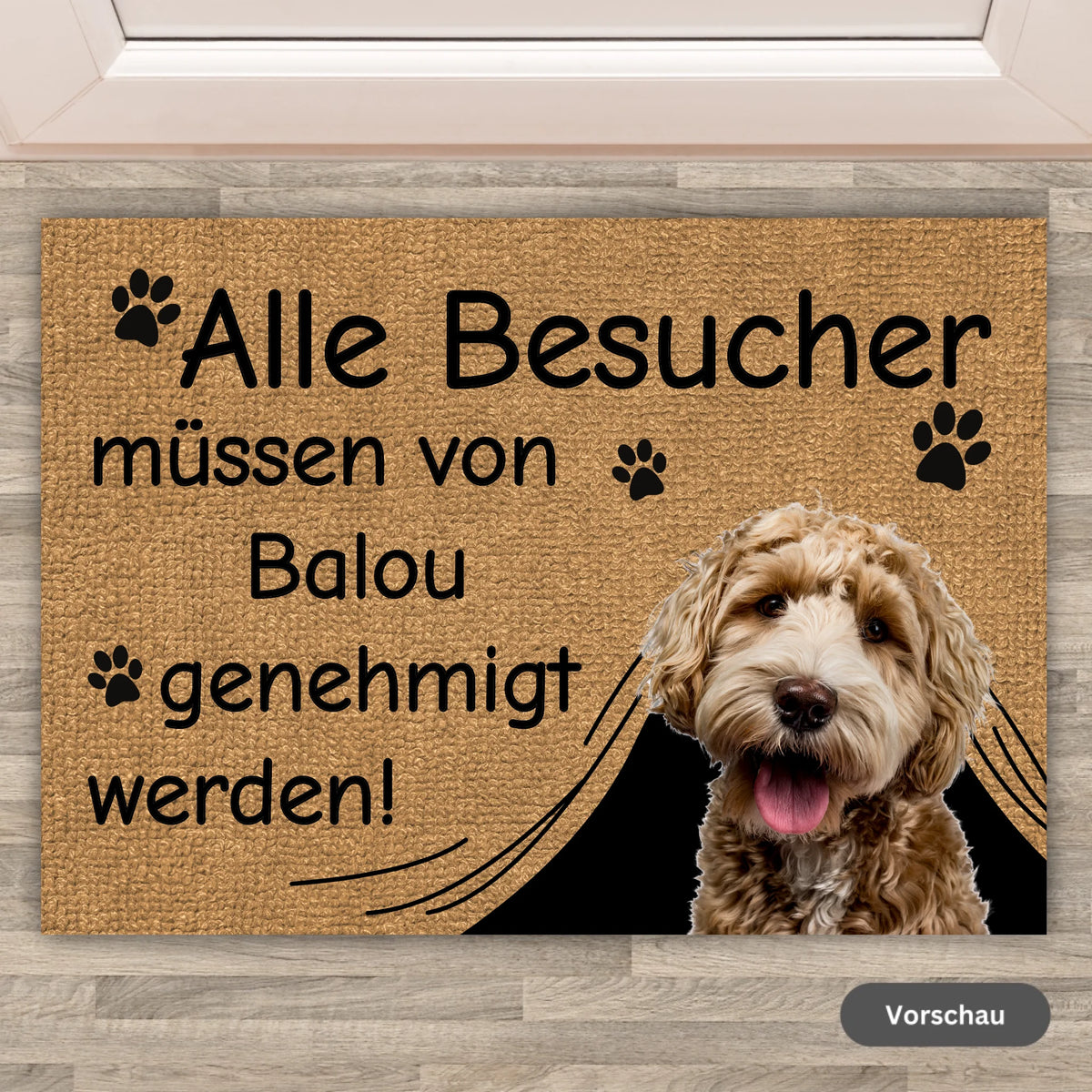 Personalisierte Fußmatte: Klingeln nicht nötig im Cartoon Zeichentrick Design - Individuelle Fußmatte | Personalize Palace