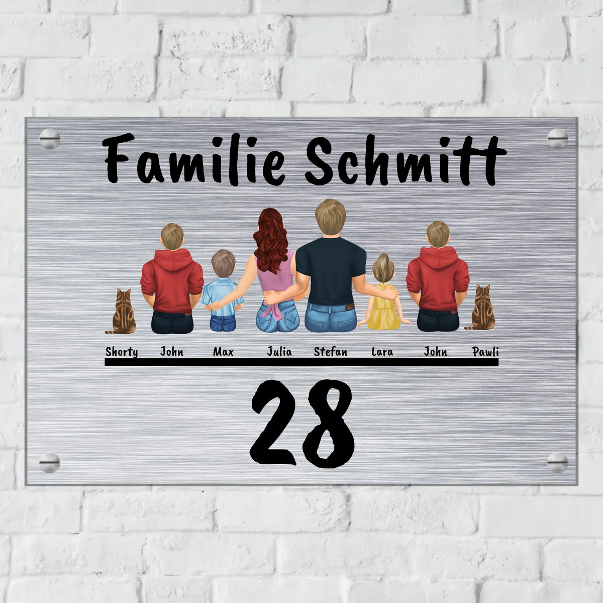 Personalisiertes Schild: Familienschild - Individuelles Türschild | Personalize Palace